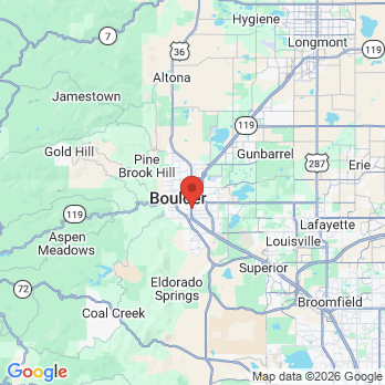 Map to Peakview Dentistry office in Boulder, CO