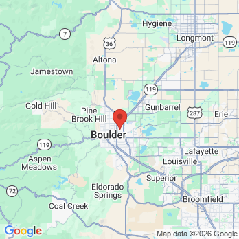 Map to Alber Dental Studio office in Boulder, CO