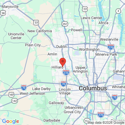 Map to  office in Hilliard, OH