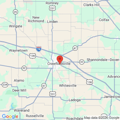 Map to  office in Crawfordsville, IN