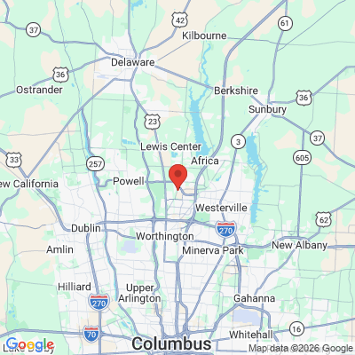 Map to  office in Lewis Center, OH