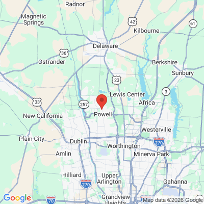 Map to  office in Powell, OH