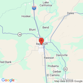 Map to PopUp Smiles Tehama office in Red Bluff, CA