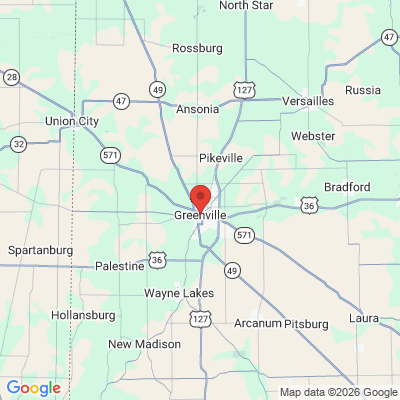 Map to  office in Greenville, OH