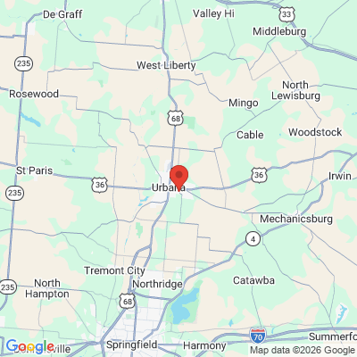 Map to  office in Urbana, OH