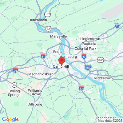 Map to  office in Camp Hill, PA
