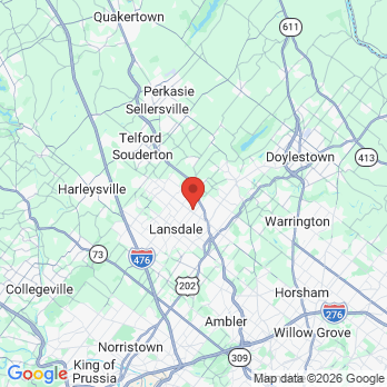Map to Lansdale Family Dentistry office in Lansdale, PA