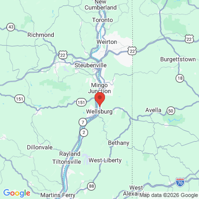 Map to  office in Wellsburg, WV