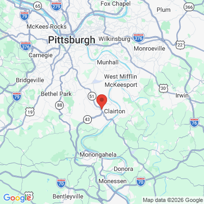 Map to  office in Clairton, PA