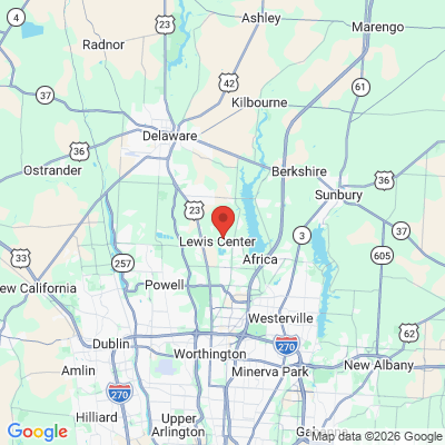 Map to  office in Lewis Center, OH