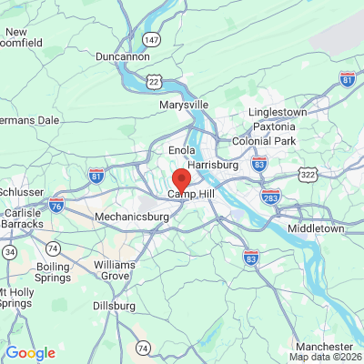 Map to  office in Camp Hill, PA