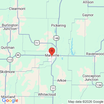 Map to Gentle Dental Care LLC office in Maryville, MO