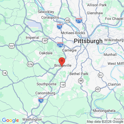 Map to  office in Bridgeville, PA