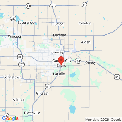 Map to  office in Evans, CO