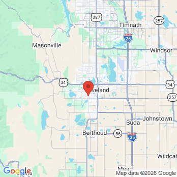 Map to Comfort Dental Thompson Valley office in Loveland, CO
