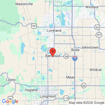 Map to Berthoud Dental Care office in Berthoud, CO