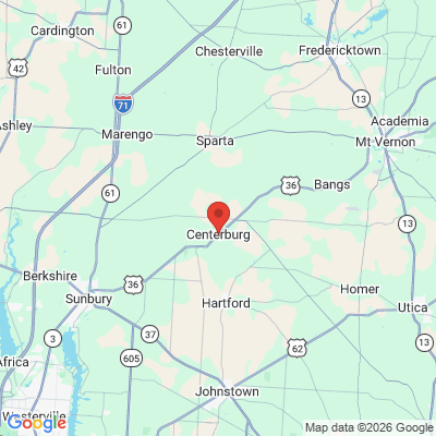 Map to  office in Centerburg, OH