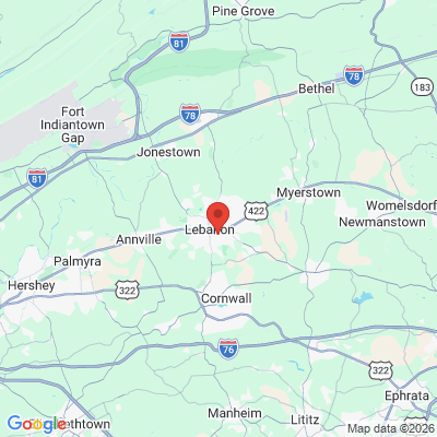 Map to  office in Lebanon, PA
