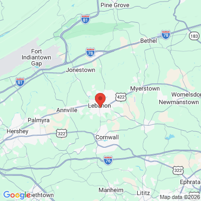 Map to  office in Lebanon, PA