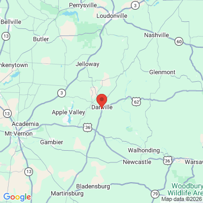 Map to  office in Danville, OH