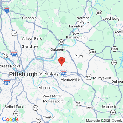 Map to  office in Penn Hills, PA