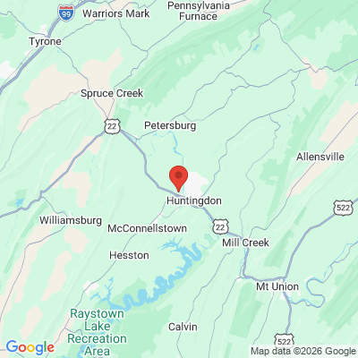 Map to  office in Huntingdon, PA