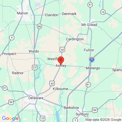 Map to  office in Ashley, OH