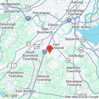 Map to Cranbury Dental Care office in East Brunswick, NJ