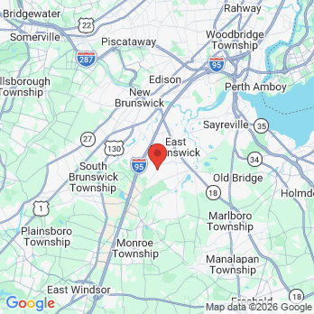 Map to East Brunswick Family and Implant Dentistry office in East Brunswick, NJ