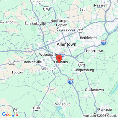 Map to  office in Emmaus, PA