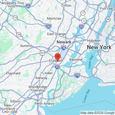 Map to  office in Elizabeth, NJ