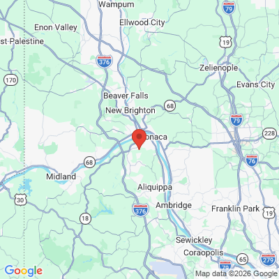 Map to  office in Monaca, PA