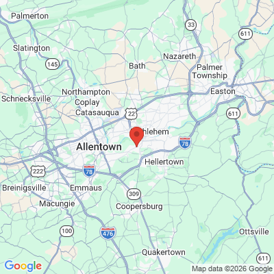 Map to  office in Fountain Hill, PA