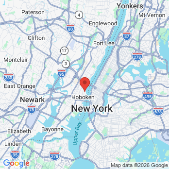Map to Strong Roots Dental PC office in Hoboken, NJ