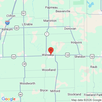 Map to  office in Watseka, IL