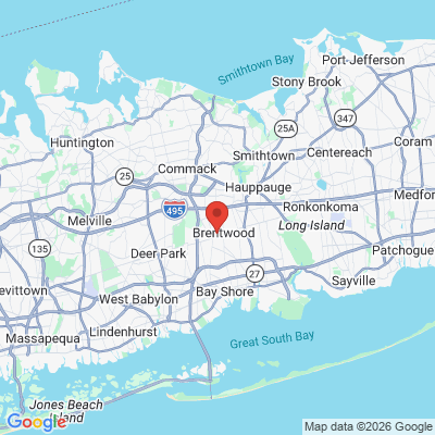 Map to  office in Brentwood, NY