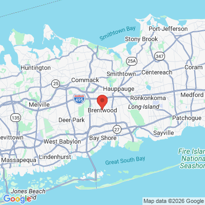 Map to  office in Brentwood, NY