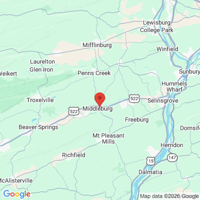Map to  office in Middleburg, PA
