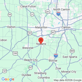 Map to Navarre Dentistry and Orthodontics office in Navarre, OH