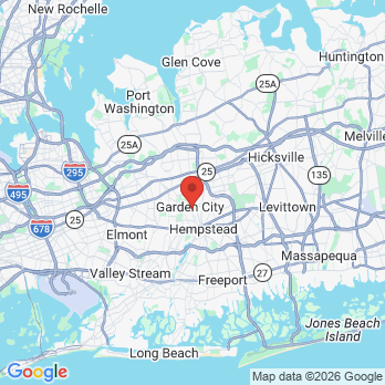 Map to Vanguard and Achury Dental office in Garden City, NY