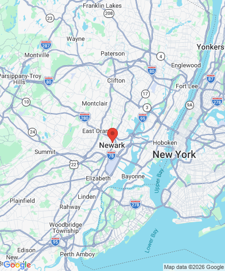 Map to Princess Dental Staffing Agency office in Newark, NJ