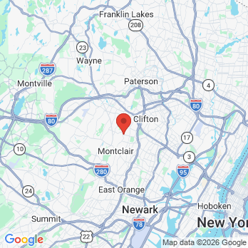 Map to B Gentle Dentistry office in Montclair, NJ