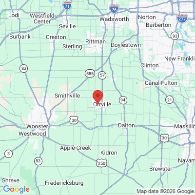 Map to  office in Orrville, OH