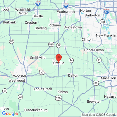 Map to  office in Orrville, OH