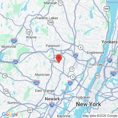 Map to  office in Clifton, NJ