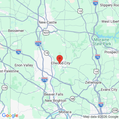 Map to  office in Ellwood City, PA
