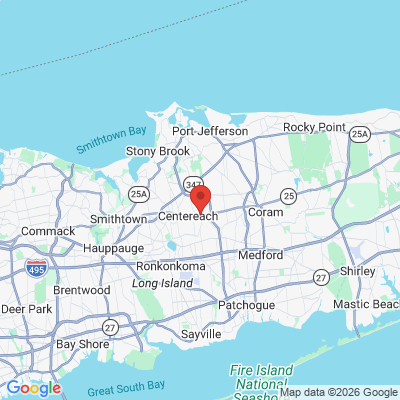 Map to  office in Centereach, NY