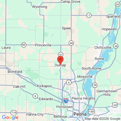Map to  office in Dunlap, IL