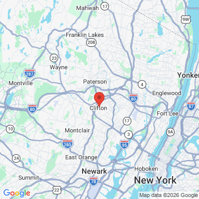 Map to  office in Clifton, NJ
