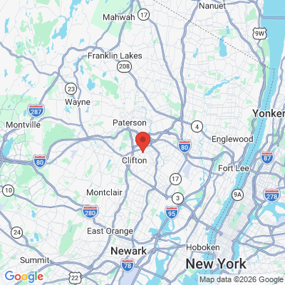 Map to  office in Clifton, NJ